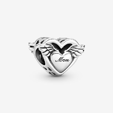 Pandora® sterling silver mom heart with wings sterling silver charm.   My angel mom