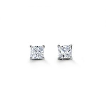 sterling silver square cubic studs 4mm.