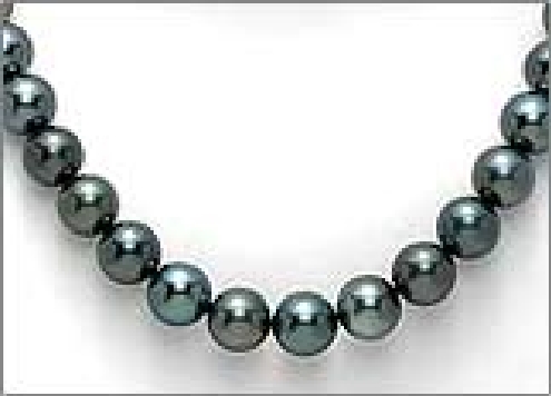 18 Black freshwater pearl strand necklace