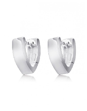 Sterling silver huggie earrings with rhodium plating