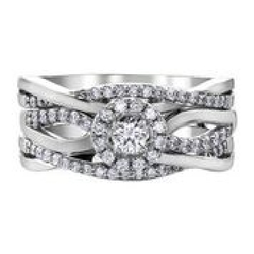 10k white gold Canadian diamond ring 1 Canadian diamond 010ct MLR812537 24 Fancy cut diamonds 020ct Canadian Certified Gold