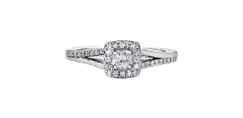 10k white gold Canadian diamond ring.1 Canadian diamond MLR157712 Princess cut 0.09ct
16 Fancy Cut Diamonds 0.12ct
18 Fancy Cut Diamonds 0.10ctCanadian Certified GoldCert#286