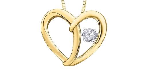 10k yellowwhite gold Canadian diamond heart pendant 1 Canadian Diamond MLR753953 round 0095ct Northern dancer Cert294
