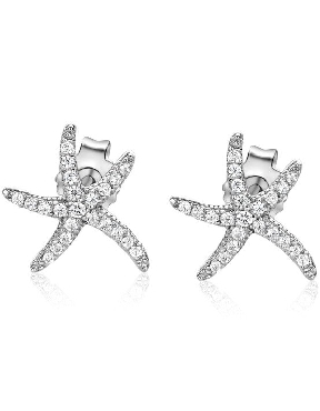 Sterling silver earrings with cubic zirconia