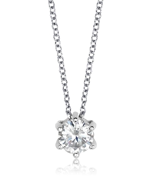 Sterling silver pendant with white CZ rhodium plating