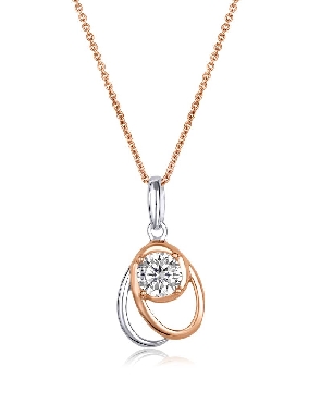 925 pendant with white CZ rose gold rhodium plateing