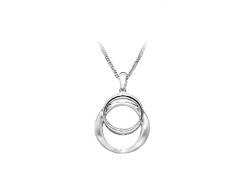 Sterling silver pendant polished and satin finishing with rhodium plating