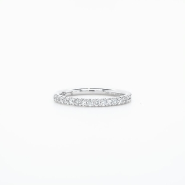 14k white gold French Pave lab grown diamond band 0.75ct