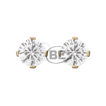 10k yellow gold 025ct cubic stud earring