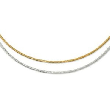 TWO TONE 10KT GOLD OMEGA CHAIN necklace