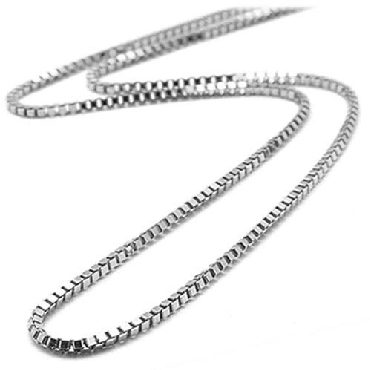 White gold boxlink chain necklace 20