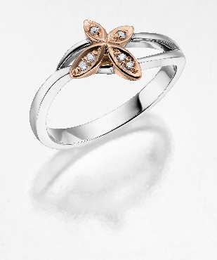 White and Rose Gold Diamond Ring