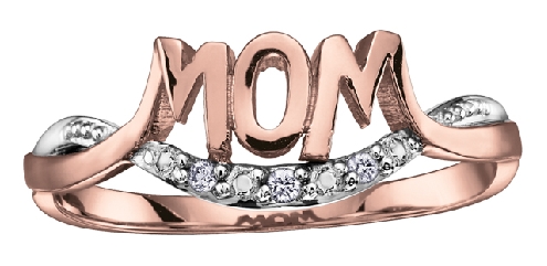 10K Yellow Gold and Diamond MOM Ring
3 fancy cut diamonds: .038 carat total weight
Canadian Certified Gold