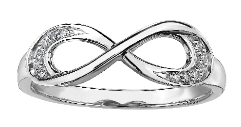 White Gold & Diamond INFINITY Ring
.06CTW – 12 diamonds
Canadian Certified Gold