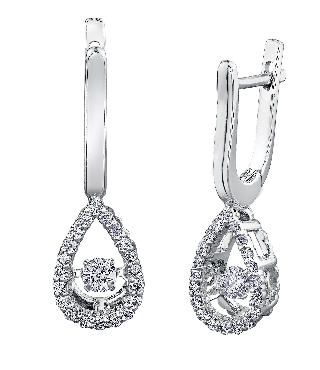 10K White Gold Diamond Earrings 2 fancy cut diamonds 16 carat total weight 40 fancy cut diamonds 40 carat total weight Canadian Certified Gold