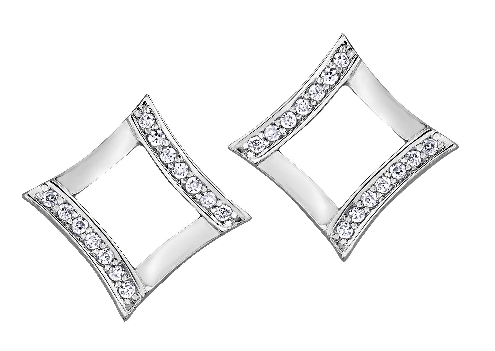 10K White Gold Diamond Earrings 10CTW Canadian Certified Gold