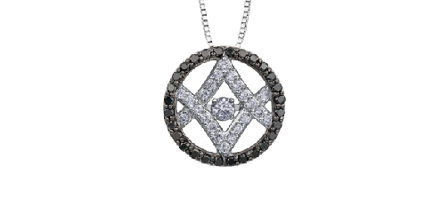 10k white gold black diamond Pulse pendant 1 fancy cut diamond 05ct 28 black diamonds 14ct 22 fancy cut diamonds 11ct Pulse Bring Love to Life Canadian Certified Gold