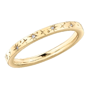 10K yellow gold; Chi Chi mini diamond ring.