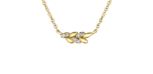 10K yellow gold diamond necklace.
6 fancy cut diamonds: .042 carat total weight
Canadian Certified Gold