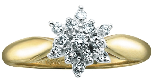 Diamond Cluster Ring
10K Yellow Canadian Certified Gold