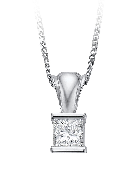 10K White Gold Diamond Pendant Princess cut diamond 20 Carat Canadian Certified Gold