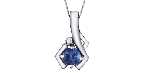 10k white gold sapphire and diamond pendant.
Sapphire – 4mm
Canadian certified gold.