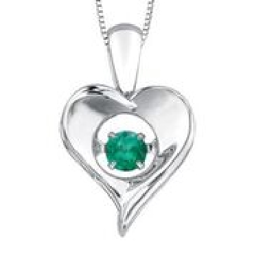 Pulse® Bring Love To Life Sterling Silver Emerald Pendant