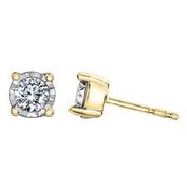 10K Gold Diamond Earrings 2 fancy cut diamonds 15 total carat weight Canadian Certified Gold