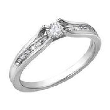 10k White gold diamond ring 1 diamond 005ct 10 diamonds 005 total carat weight Canadian Certified Gold