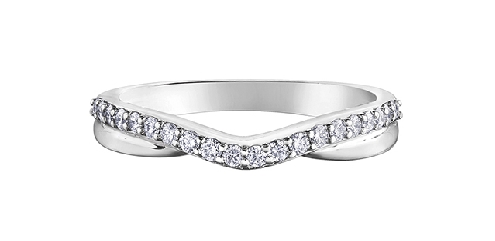 10K white gold diamond band.
20 fancy cut diamonds: .10 carat
Canadian Certified Gold