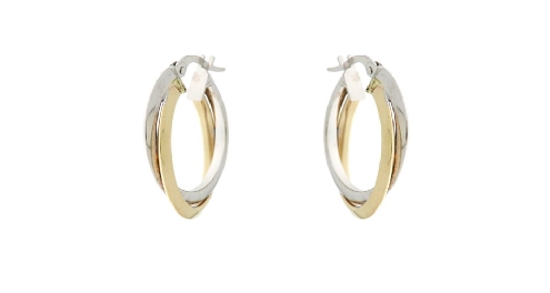 10k white and yellow gold earrings.