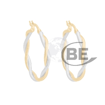 10K yellow and white gold hoops.