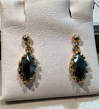 10k Gold Hematite Earrings