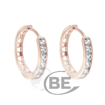 10k rose gold hoops with cubic zirconias