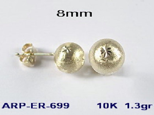 10K yellow gold ball studs with stars