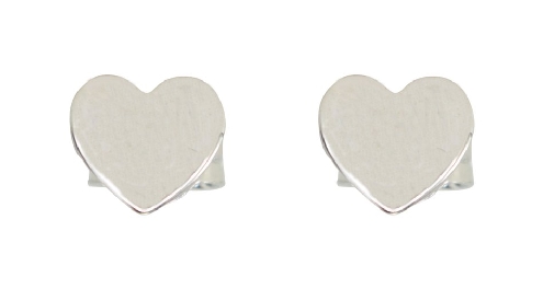 10k White gold heart earrings.