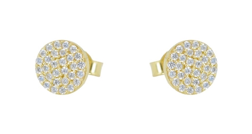 10K gold studs with cubic zirconias.