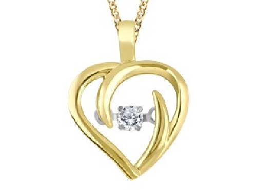 10K yellow gold Canadian diamond Love in Motion pendant and chain DIamond 0058 carat CAD193560 295