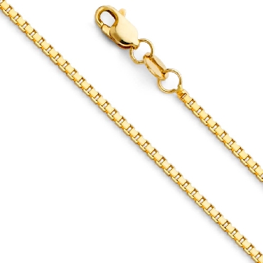 10K yellow gold; 18   boxlink chain necklace.