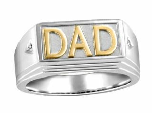 Sterling silver and 10k yellow gold dad ring.