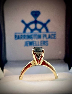 1.80ct black diamond ring round cut.