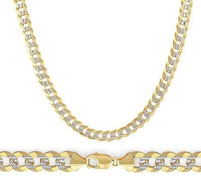 10K Italian Gold Two Tone Curb Chain Necklace
20