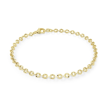 Italgem stainless steel gold ip 4mm sparkle laser cut 7   bracelet.