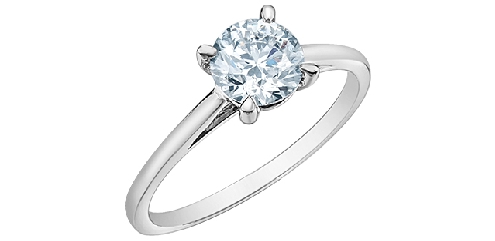 Lab grown diamond round cut solitaire 100 carat 14 kt white gold I color SI1 clarity Cert G