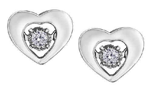 10K white gold; diamond   TEMPO   studs.
2 fancy cut diamonds: .04ct total diamond weight
Canadian Certified Gold