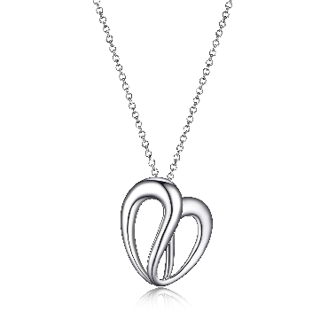 Sterling Silver Elle®   carmel   heart necklace 18  +2   and signature ruby.