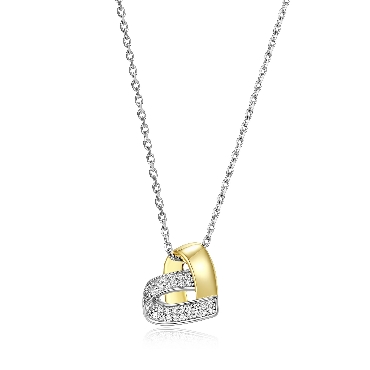 Sterling silver ELLE® Amour heart necklace 17+3