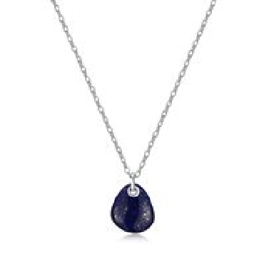 Sterling silver Elle Pebble lapis lazuli necklace