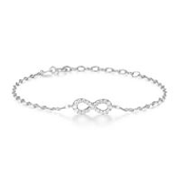 Reign sterling silver Rhodium plated Infinity bracelet.