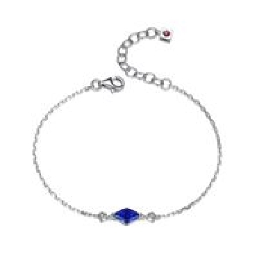 ELLE sterling silver   etoile   created apphire bracelet 6.5+1.5